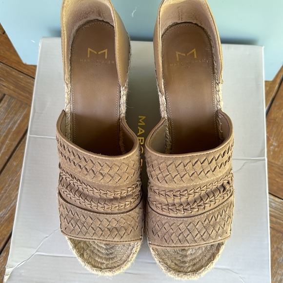 Marc Fisher 9M natural multi suede Alina platform espadrille sandal - Picture 5 of 9